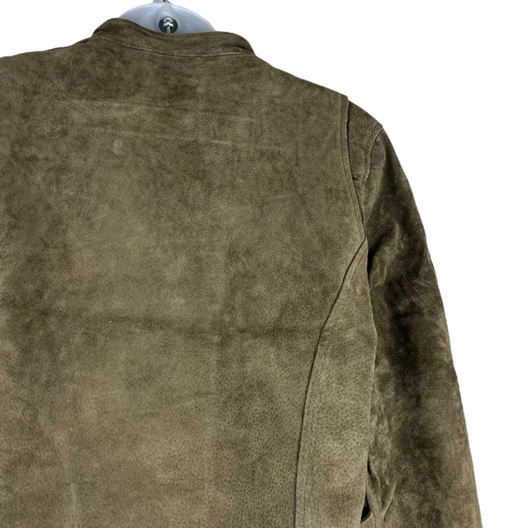 NEW BLANKNYC Cropped Suede Moto Boho Jacket Rosemary Green 100% Leather Jacket - Picture 10 of 12